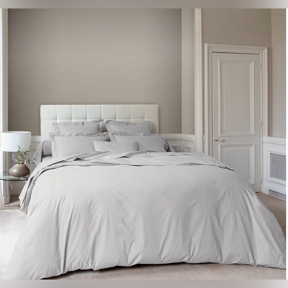 Anne de Solène: Vexin Cotton King Duvet Cover (Opaline)